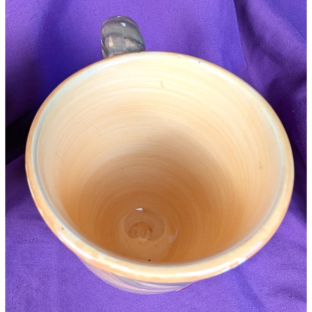 Gibson BISTRO ITALIA 2 Mugs Olive Branch Rope Handles Hand Painted 16oz